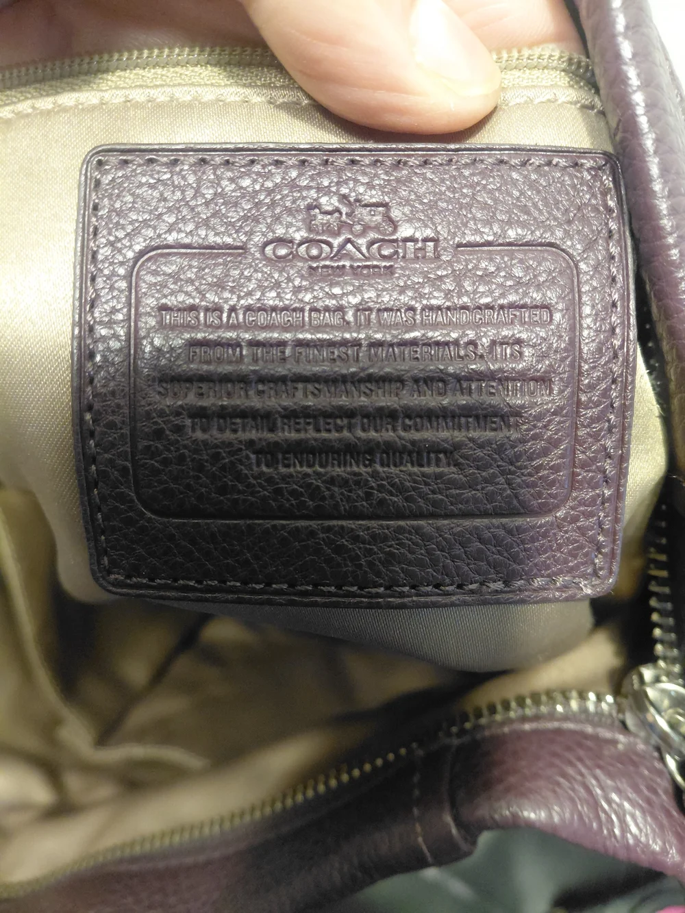 Coach Pebbled Leather Shoulder Bag/ Crossbody in Deep Plum.